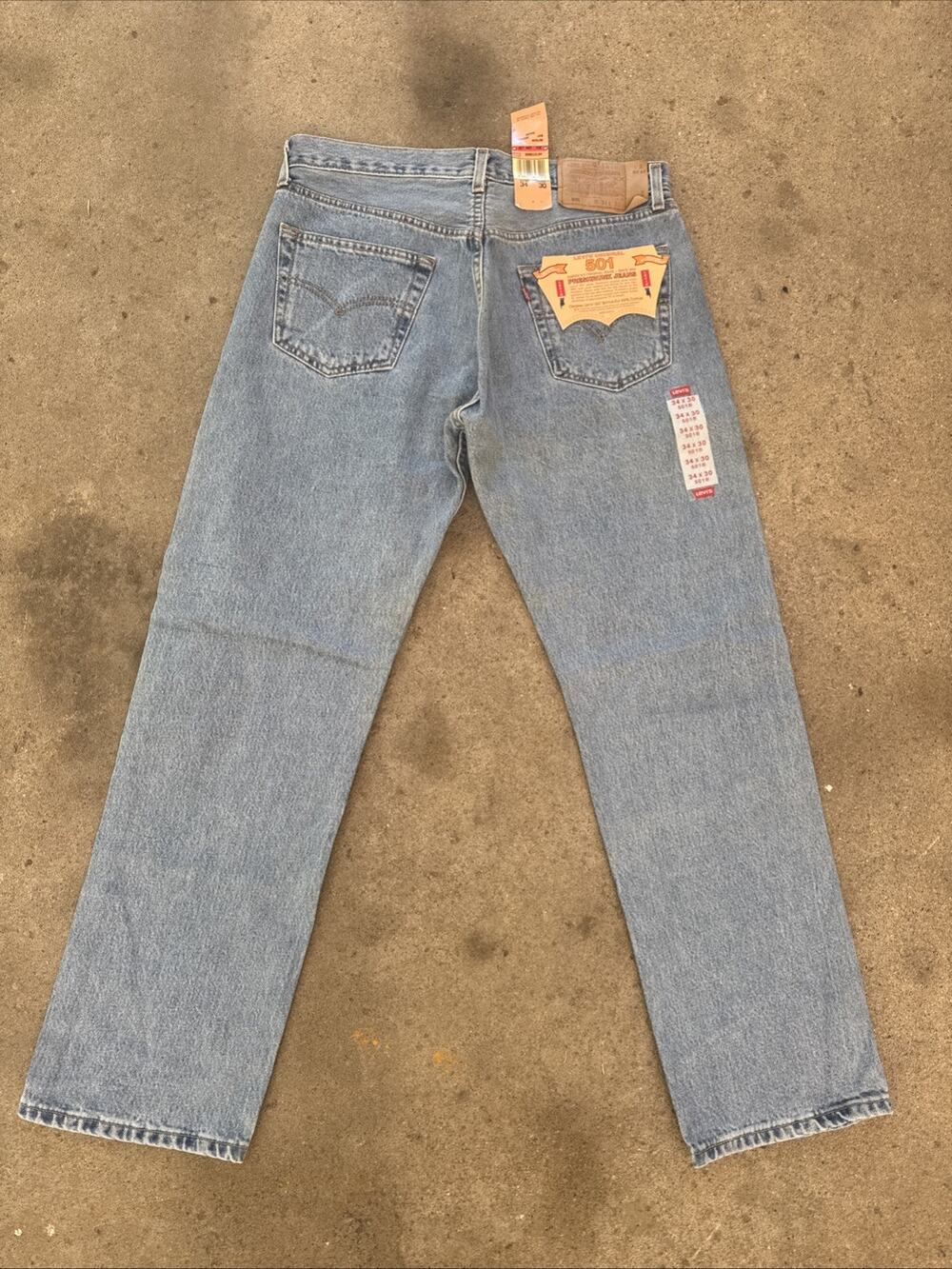 Nwt Vintage Levi’s 501 Pre Shrunk Jeans 34x30 Straight Blue Rare